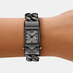 Closer Men Quartz Gunmetal Dial Analog Stainless Steel Watch DZ2227