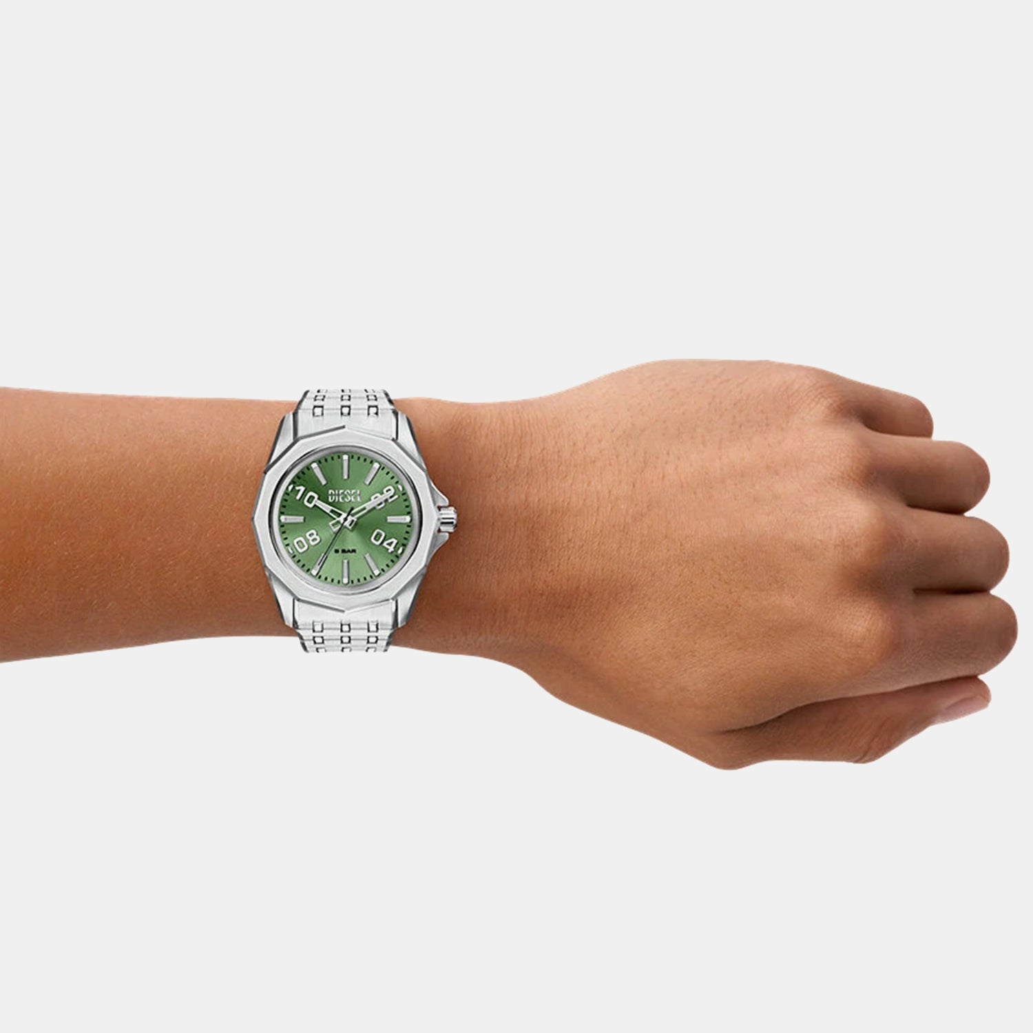 Stinger Men Quartz Green Dial Analog Stainless Steel Watch DZ2237