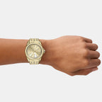Stinger Men Quartz Gold Dial Analog Stainless Steel Watch DZ2239