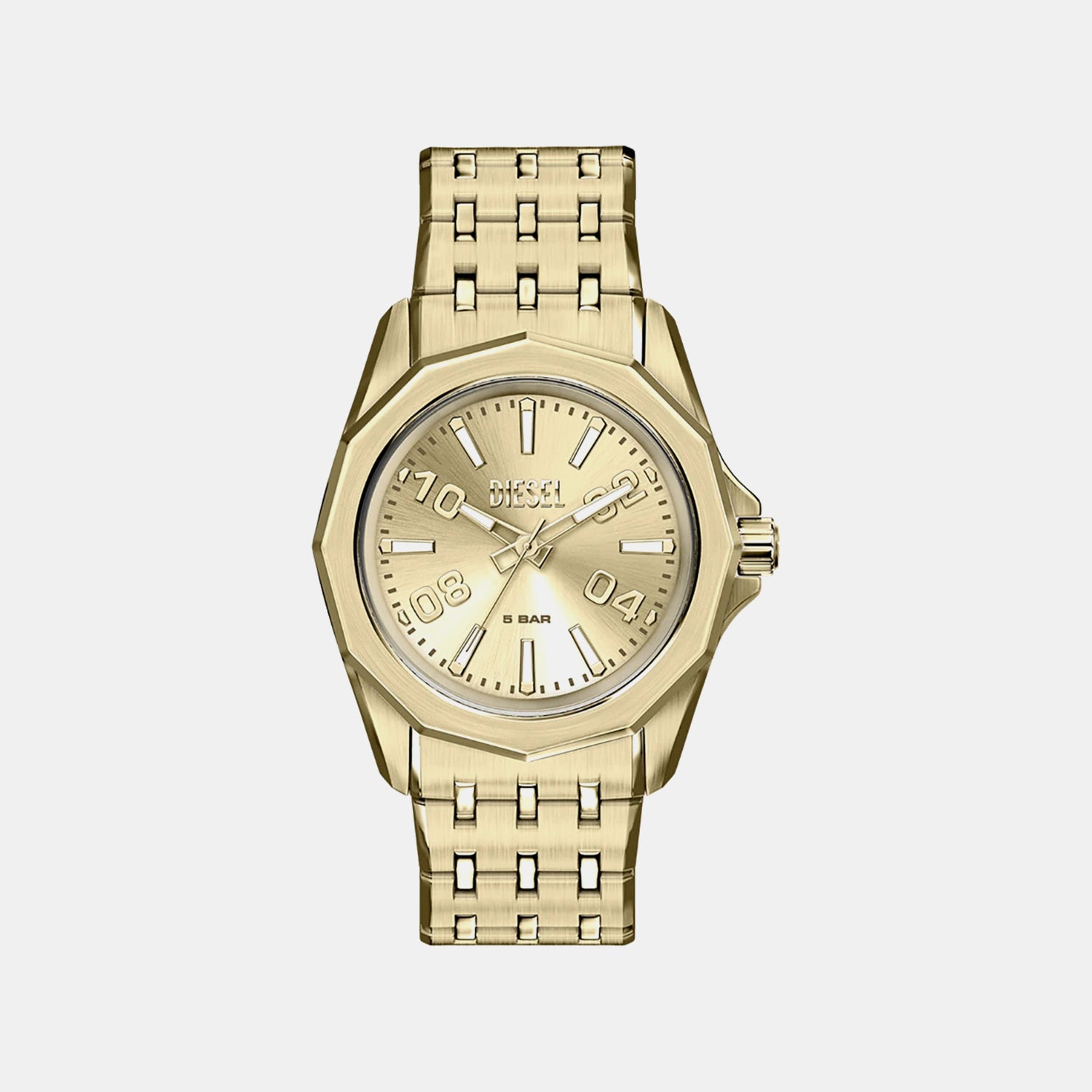 Stinger Men Quartz Gold Dial Analog Stainless Steel Watch DZ2239