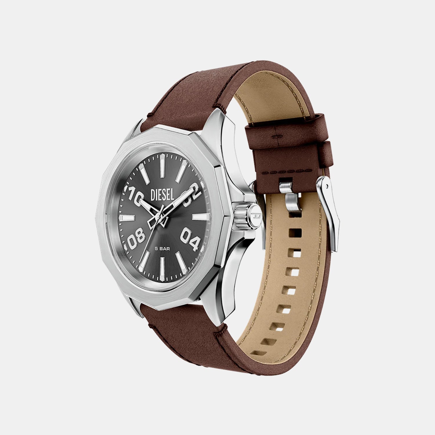 Stinger Men Quartz Grey Dial Analog Leather Watch DZ2240