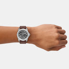 Stinger Men Quartz Grey Dial Analog Leather Watch DZ2240