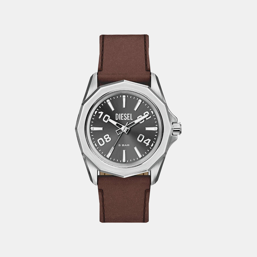 Stinger Men Quartz Grey Dial Analog Leather Watch DZ2240