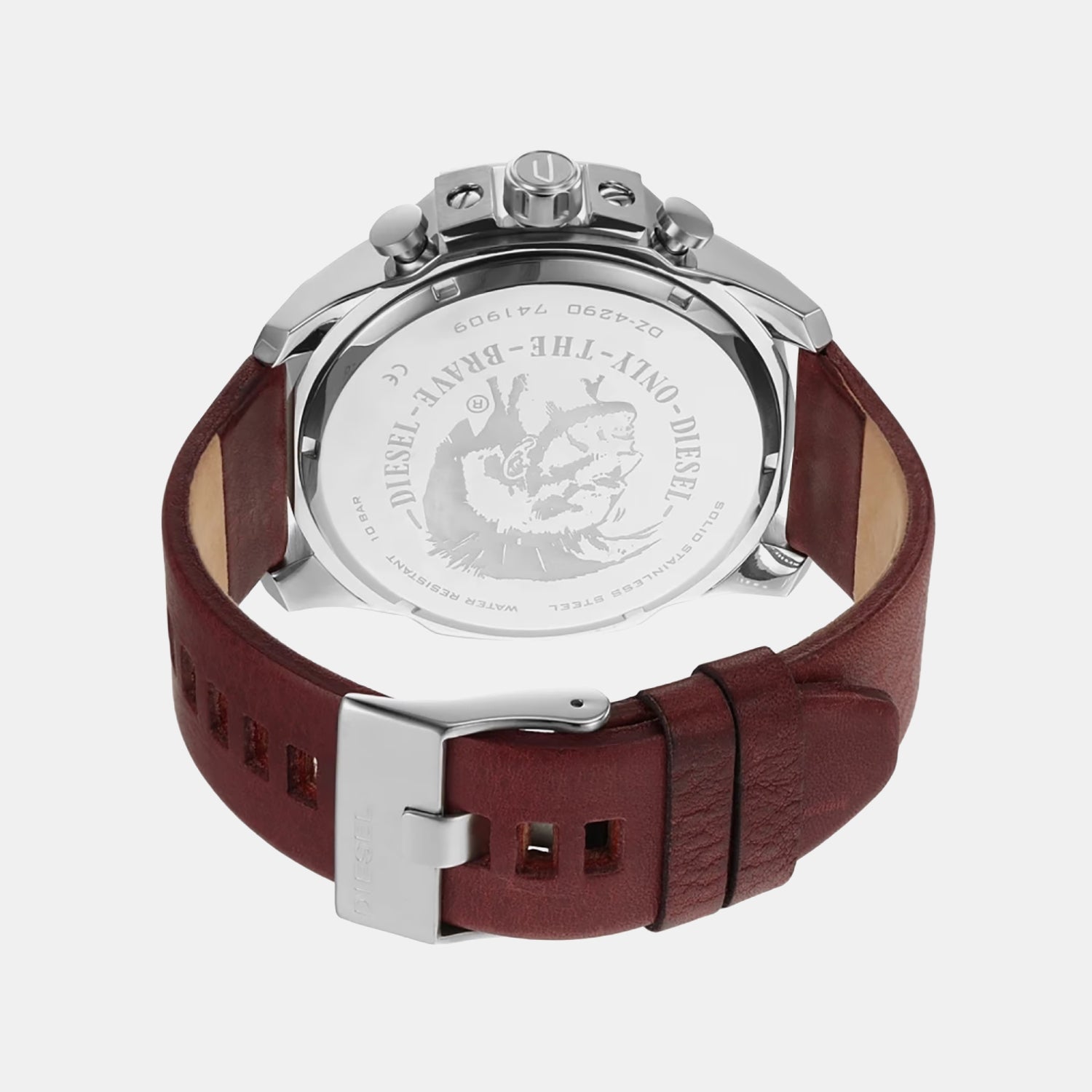 Mega Chief Men Quartz Black Dial Chronograph Leather Watch DZ4290
