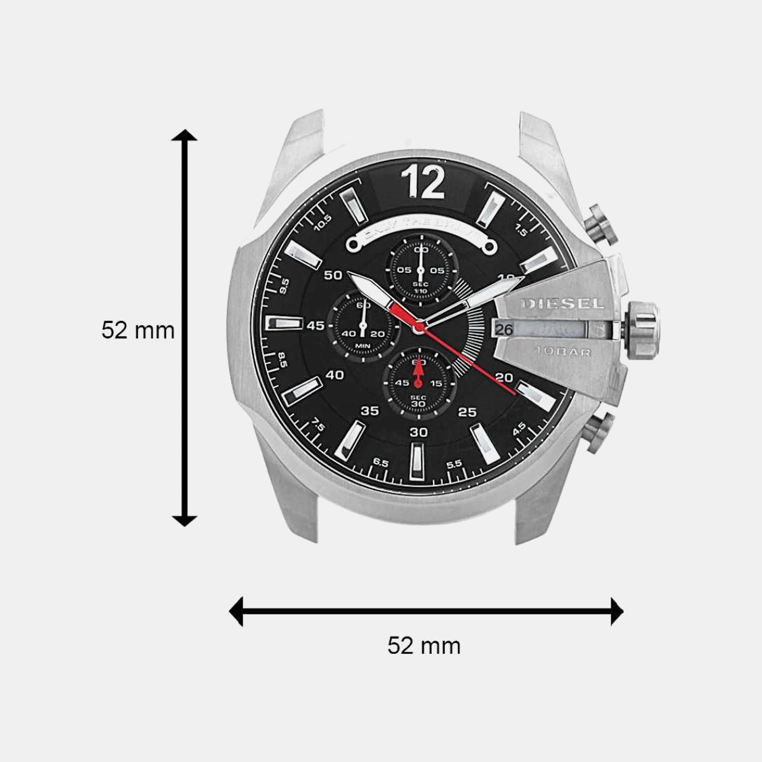 Mega Chief Men Quartz Black Dial Chronograph Stainless Steel Watch DZ4308