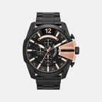 Mega Chief Men Quartz Black Dial Chronograph Stainless Steel Watch DZ4309