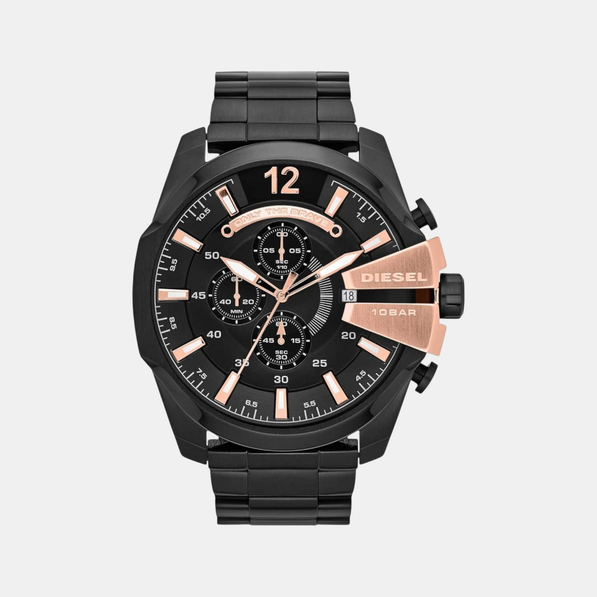 Mega Chief Men Quartz Black Dial Chronograph Stainless Steel Watch DZ4309