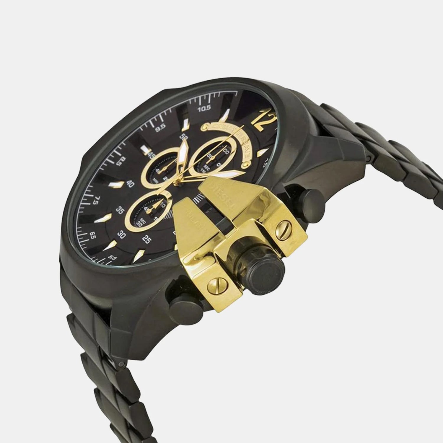 Mega Chief Men Quartz Black Dial Chronograph Stainless Steel Watch DZ4338