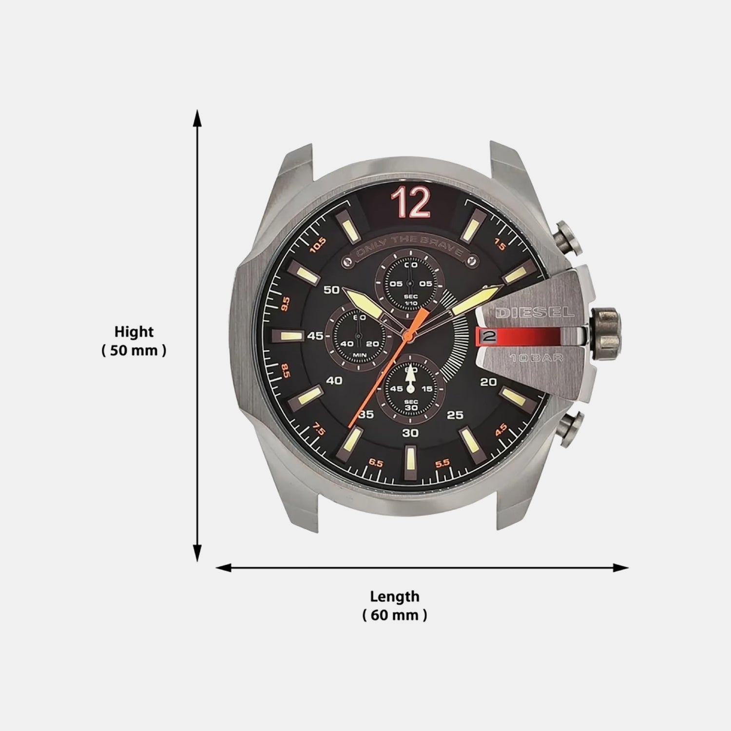 Mega Chief Men Quartz Black Dial Chronograph Leather Watch DZ4343