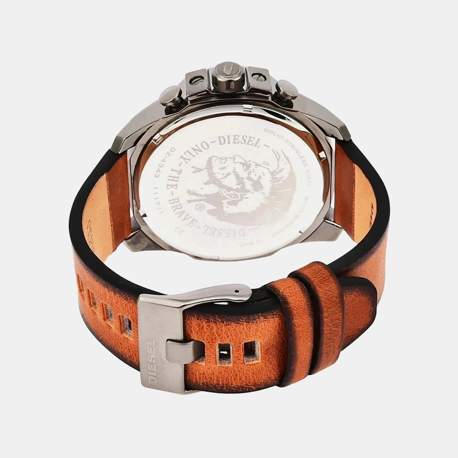 Mega Chief Men Quartz Black Dial Chronograph Leather Watch DZ4343
