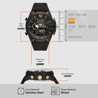 Mega Chief Men Quartz Black Dial Analog-Digital Silicone Watch DZ4552