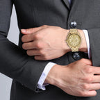 Split Men Quartz Gold Dial Chronograph Stainless Steel Watch DZ4590