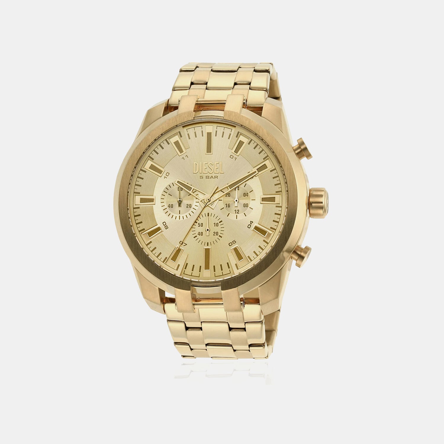 Split Men Quartz Gold Dial Chronograph Stainless Steel Watch DZ4590