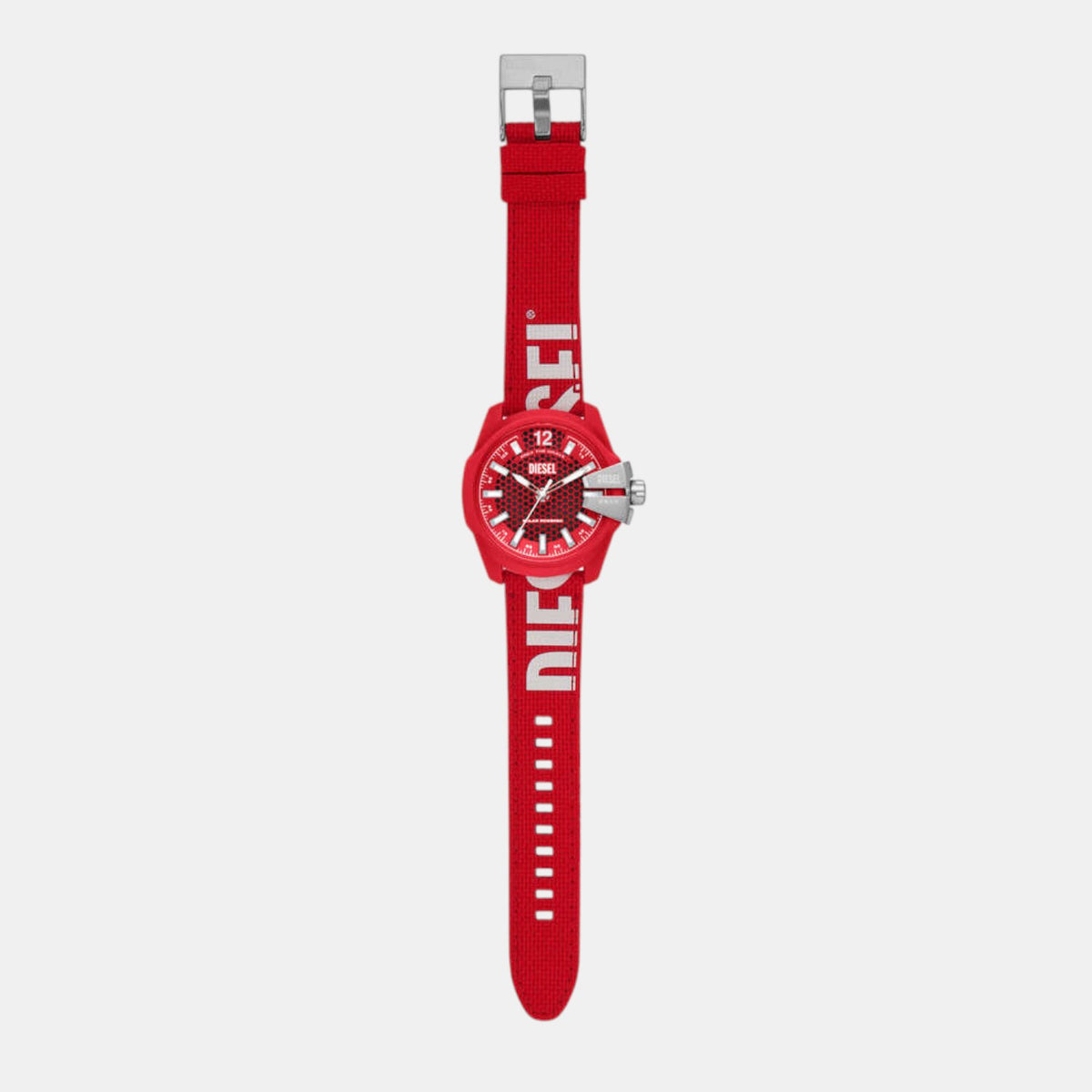 Baby Chief Men Solar Red Dial Analog Fabric Watch DZ4619