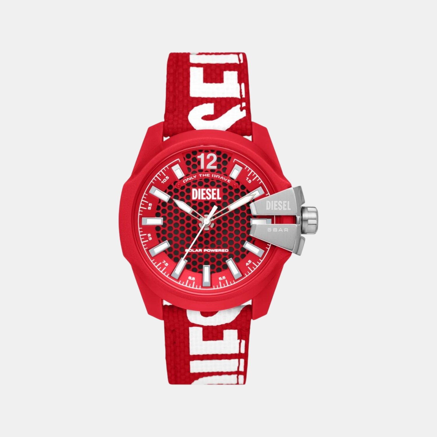 Baby Chief Men Solar Red Dial Analog Polyurethane Watch DZ4619
