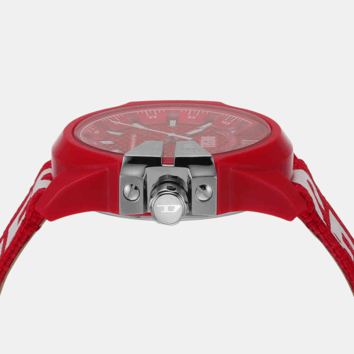 Baby Chief Men Solar Red Dial Analog Fabric Watch DZ4619