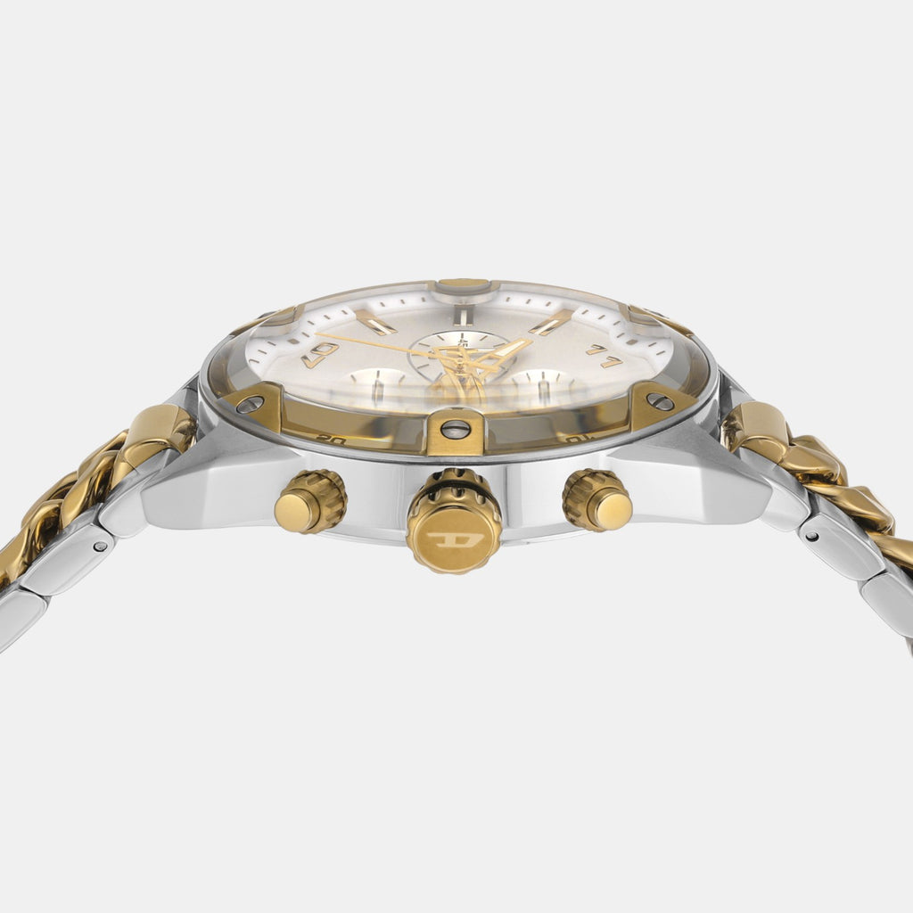 Spiked Men Quartz Silver Dial Chronograph Stainless Steel Watch DZ4629