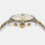 Spiked Men Quartz Silver Dial Chronograph Stainless Steel Watch DZ4629