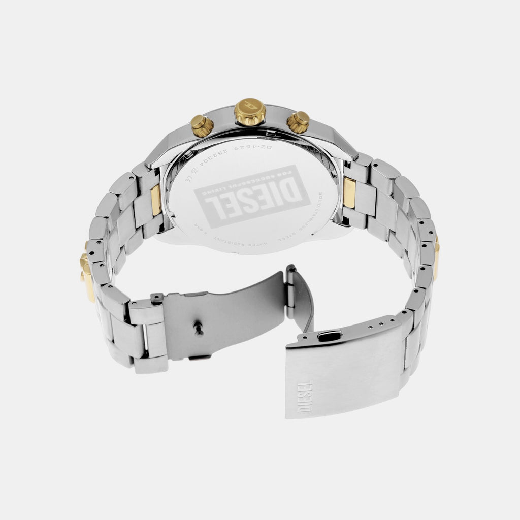 Spiked Men Quartz Silver Dial Chronograph Stainless Steel Watch DZ4629