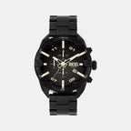 Spiked Men Quartz Black Dial Chronograph Stainless Steel Watch DZ4644