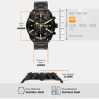Spiked Men Quartz Black Dial Chronograph Stainless Steel Watch DZ4644
