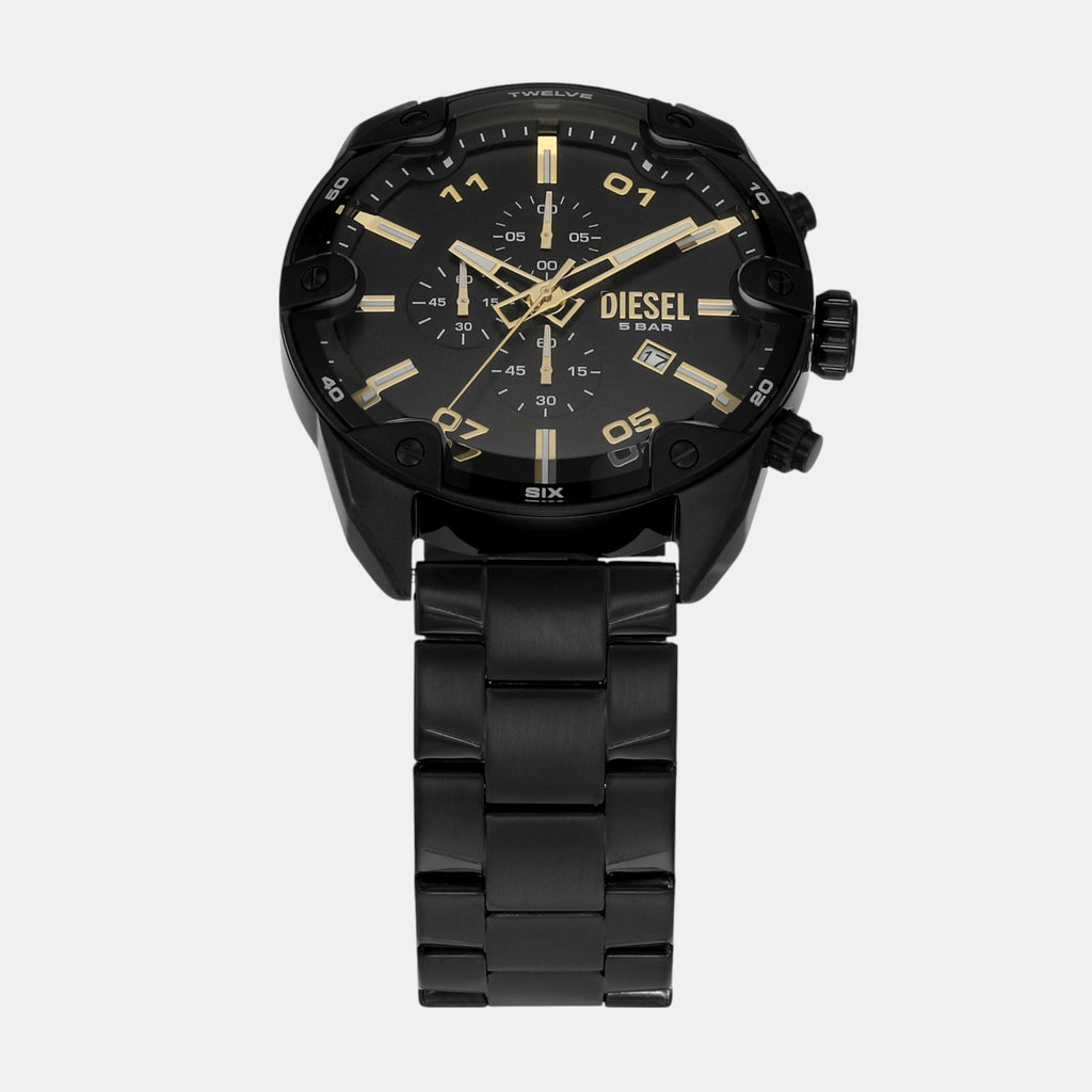 Spiked Men Quartz Black Dial Chronograph Stainless Steel Watch DZ4644