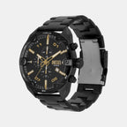 Spiked Men Quartz Black Dial Chronograph Stainless Steel Watch DZ4644