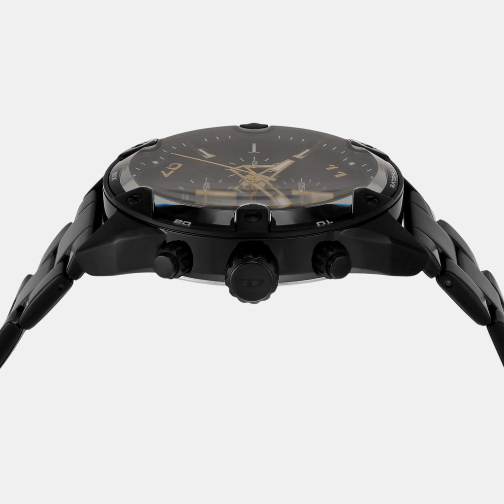 Spiked Men Quartz Black Dial Chronograph Stainless Steel Watch DZ4644