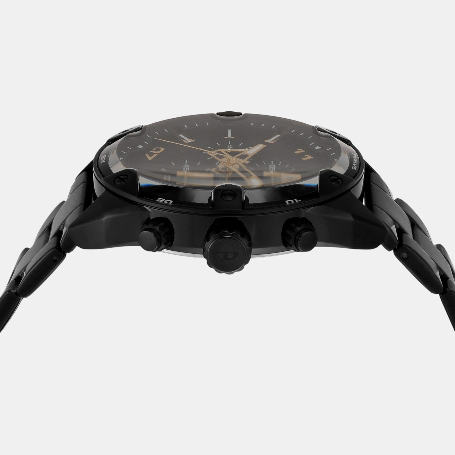 Spiked Men Quartz Black Dial Chronograph Stainless Steel Watch DZ4644