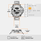 Mega Chief Men Quartz Two Tone Dial Analog-Digital Stainless Steel Watch DZ4648