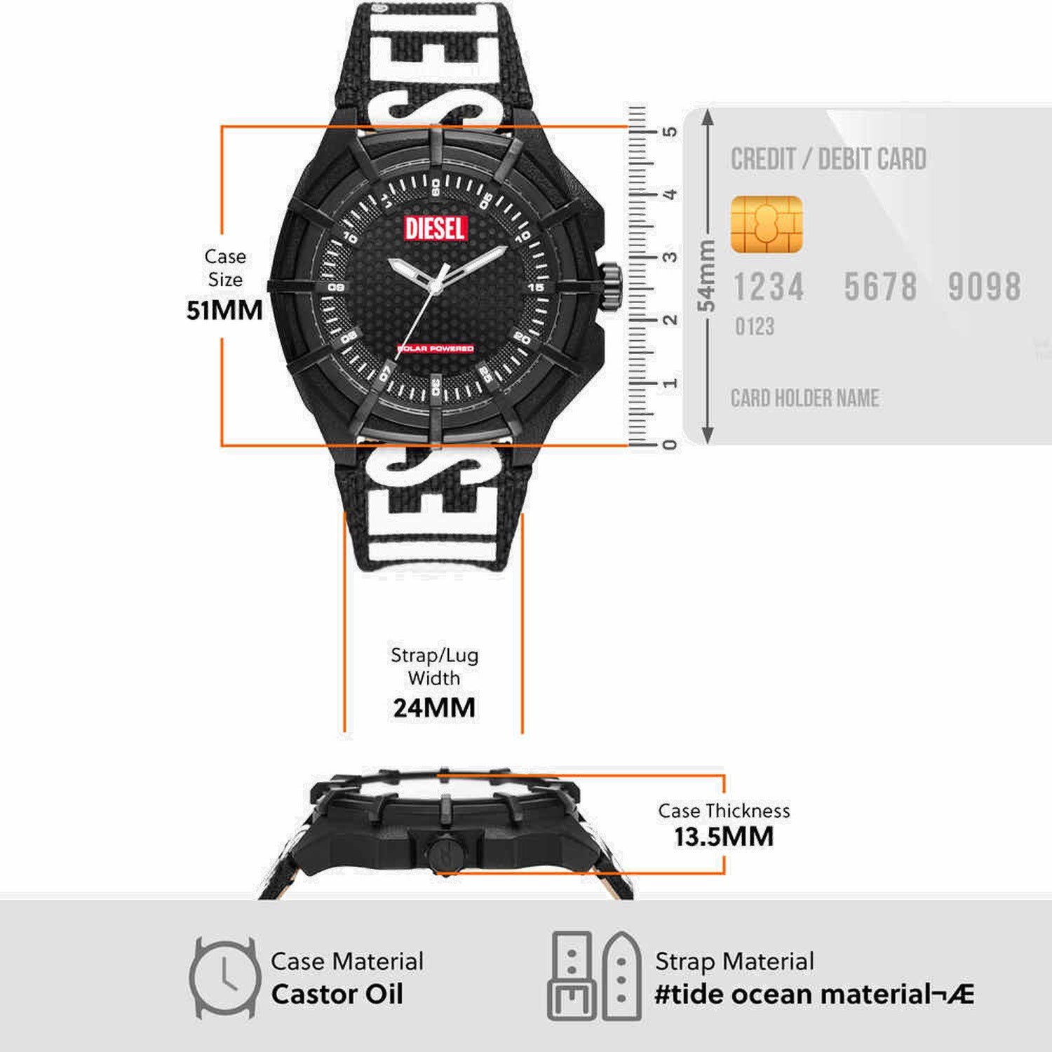 Framed Men Quartz Black Dial Analog Plastic Watch DZ4654