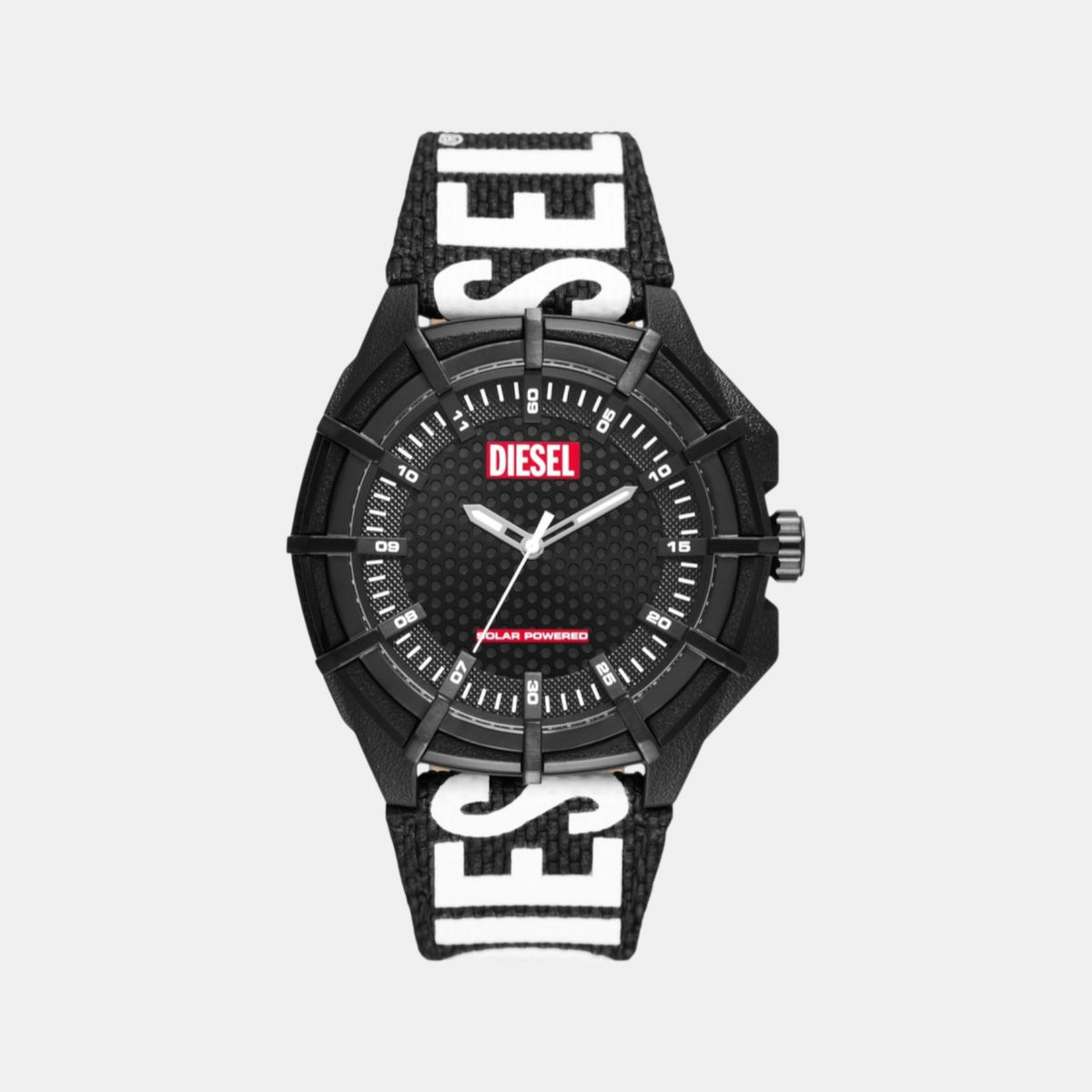 Framed Men Solar Black Dial Analog Plastic Watch DZ4654