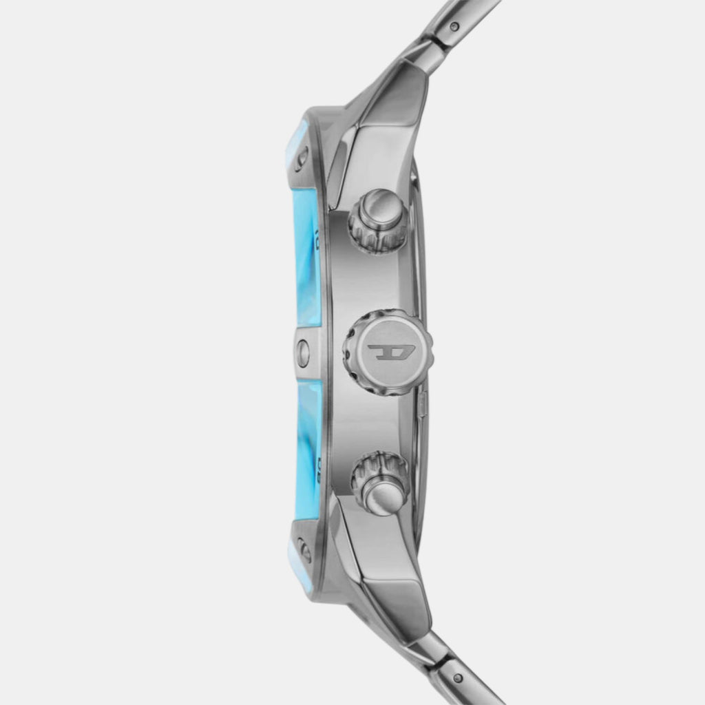 Spiked Men Quartz Blue Dial Analog Stainless Steel Watch DZ4655