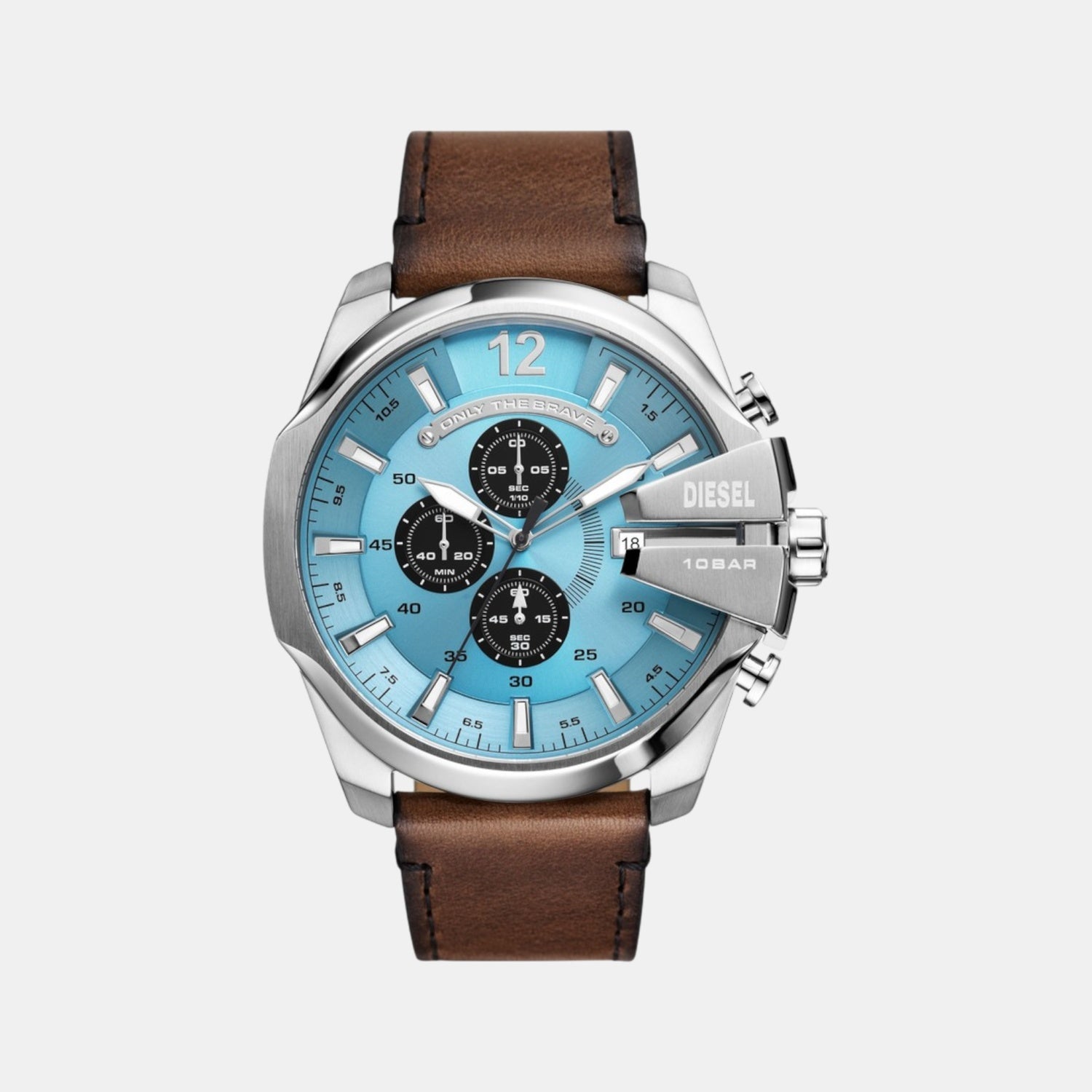 Mega Chief Men Quartz Blue Dial Chronograph Leather Watch DZ4657