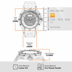 Framed Men Solar White Dial Analog Plastic Watch DZ4664