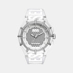 Framed Men Solar White Dial Analog Plastic Watch DZ4664
