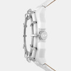 Framed Men Solar White Dial Analog Plastic Watch DZ4664