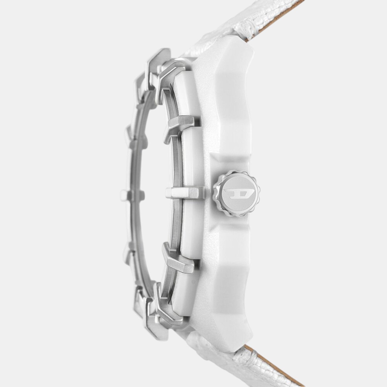 Framed Men Solar White Dial Analog Plastic Watch DZ4664