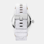 Framed Men Solar White Dial Analog Plastic Watch DZ4664