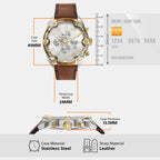 Spiked Men Quartz Silver Dial Chronograph Leather Watch DZ4665