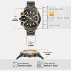 Griffed Men Quartz Grey Dial Chronograph Stainless Steel Watch DZ4668