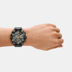 Spiked Men Quartz Grey Dial Chronograph Stainless Steel Watch DZ4669