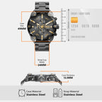 Spiked Men Quartz Grey Dial Chronograph Stainless Steel Watch DZ4669