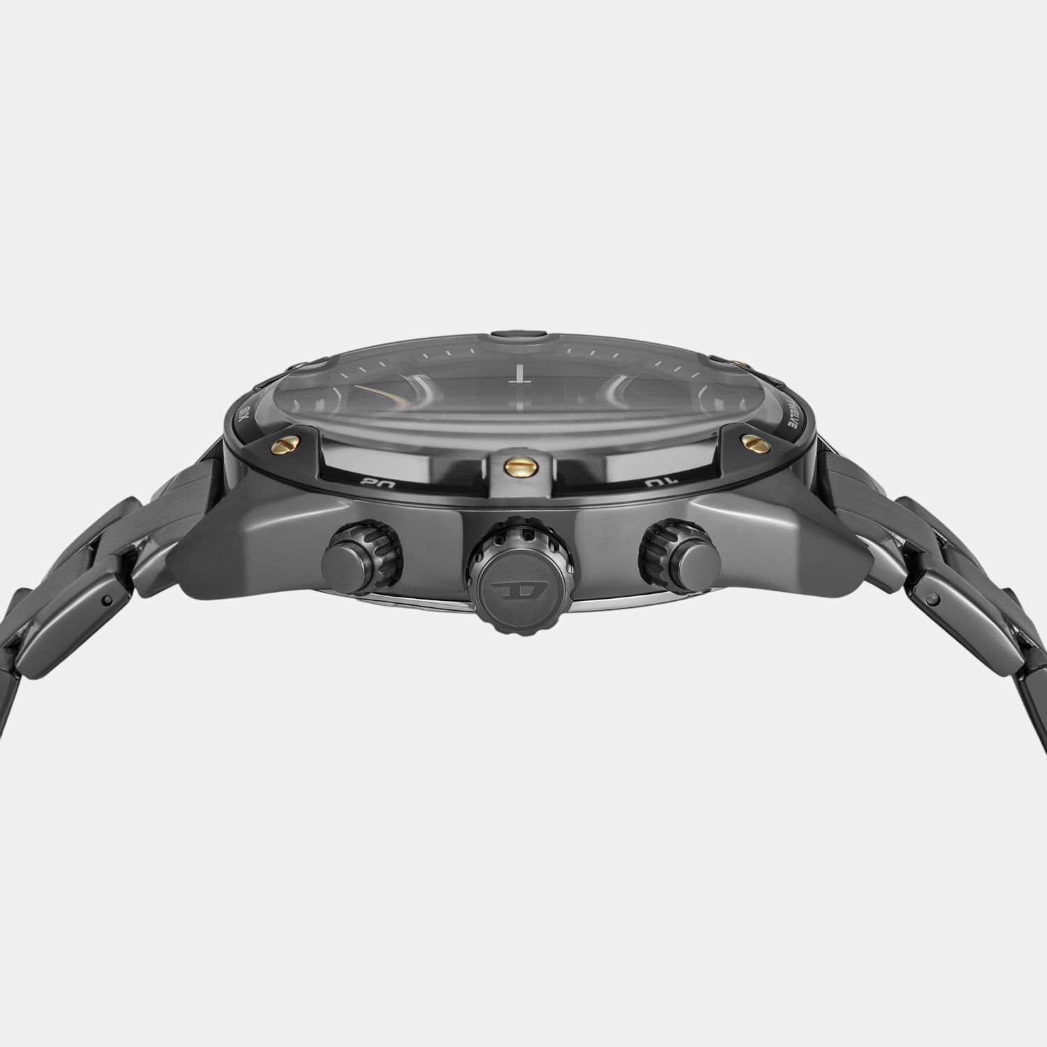 Spiked Men Quartz Grey Dial Chronograph Stainless Steel Watch DZ4669