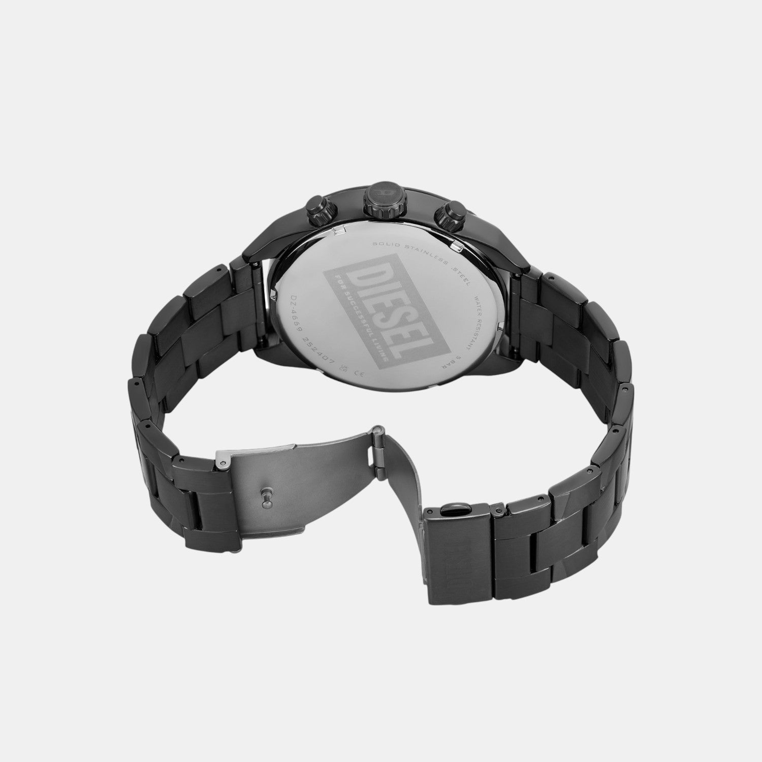 Spiked Men Quartz Grey Dial Chronograph Stainless Steel Watch DZ4669