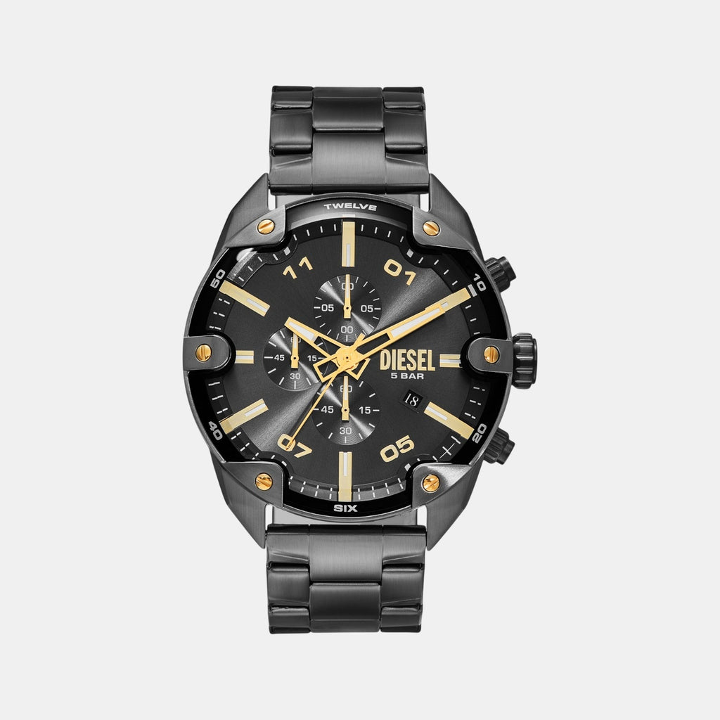 Spiked Men Quartz Grey Dial Chronograph Stainless Steel Watch DZ4669