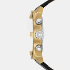 Spiked Men Quartz Silver Dial Chronograph Leather Watch DZ4671