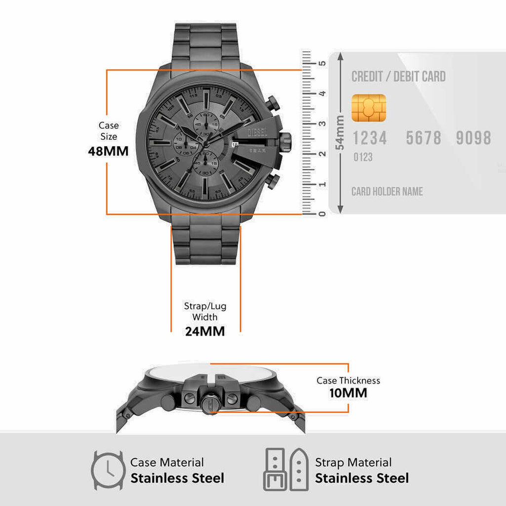 Mega Chief Men Quartz Gray Dial Analog Stainless Steel Watch DZ4676