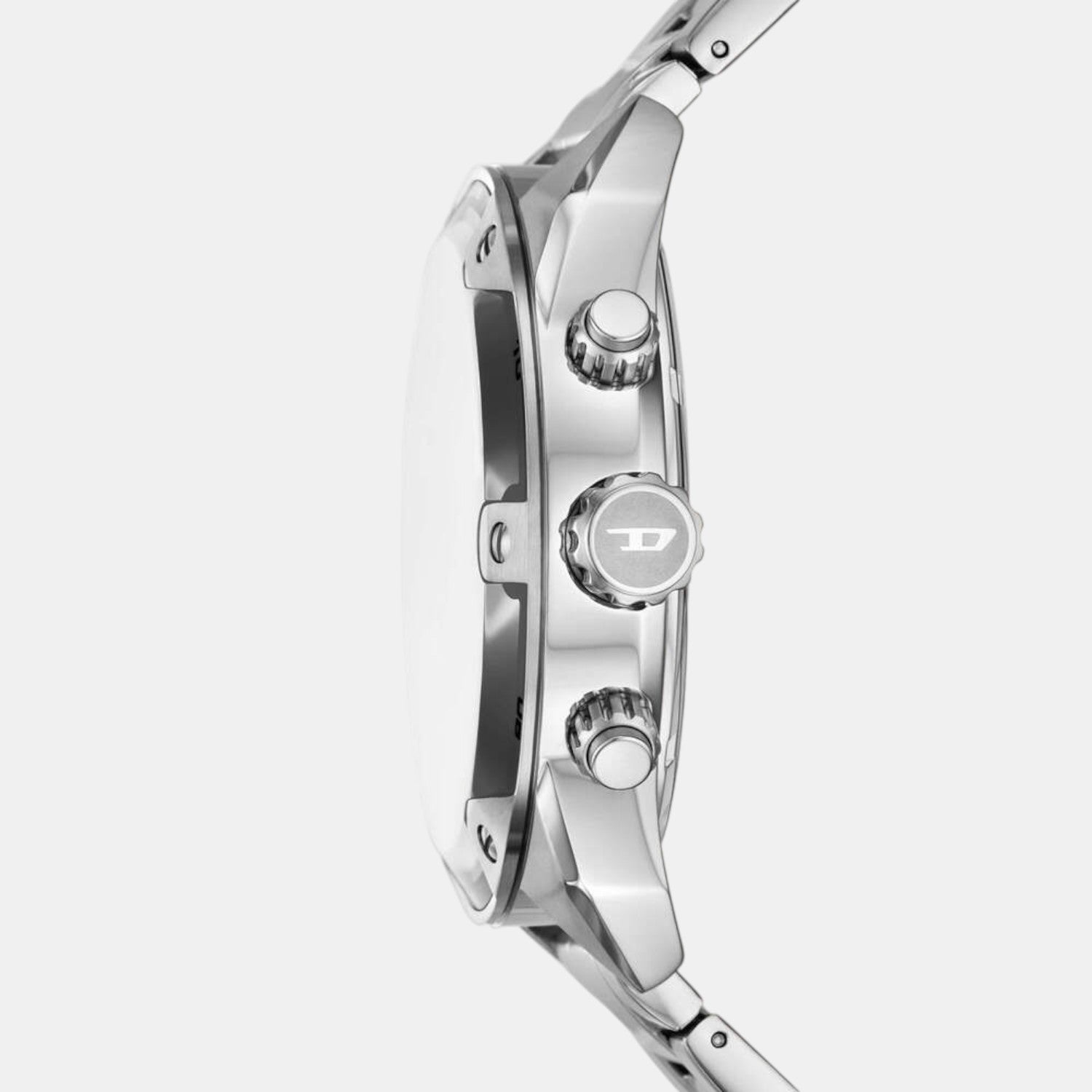 Spiked Men Quartz Silver Dial Chronograph Stainless Steel Watch DZ4677