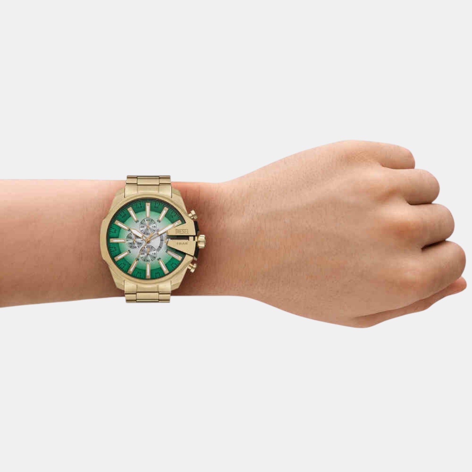 Mega Chief Slim Men Quartz Two Tone Dial Chronograph Stainless Steel Watch DZ4684